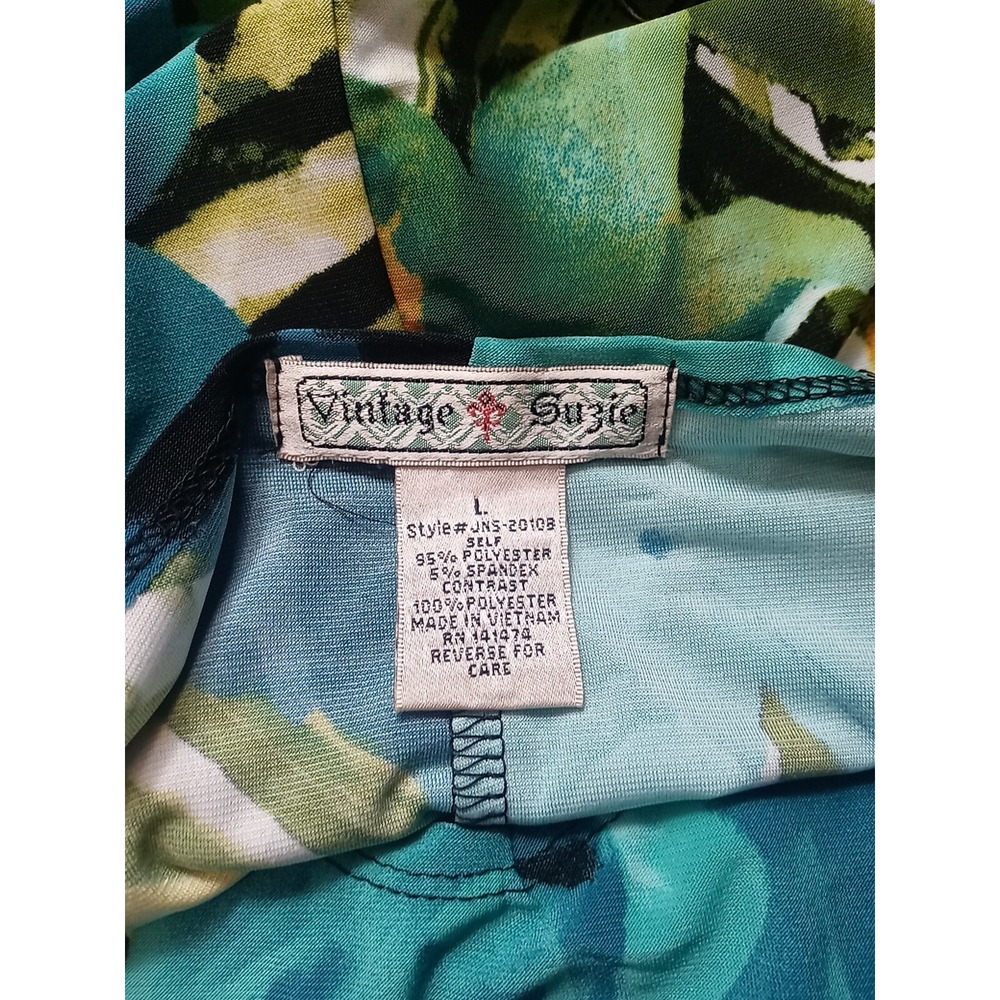 Vintage Suzie Floral Blouse Womens Large Batwing Shirt 90s Fashion Top Tropical - Picture 5 of 11